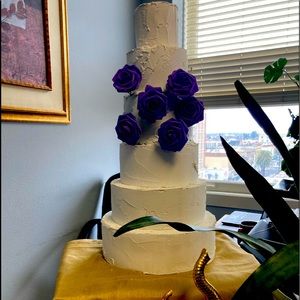 3.5 ft Fake Pistachio cake with butter frosting.